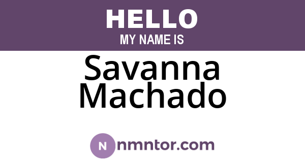 Savanna Machado