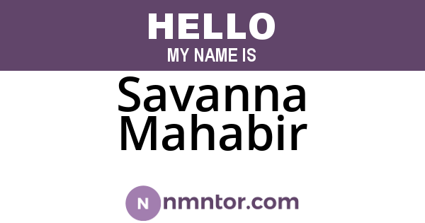 Savanna Mahabir