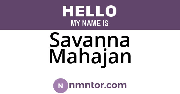 Savanna Mahajan