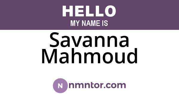 Savanna Mahmoud