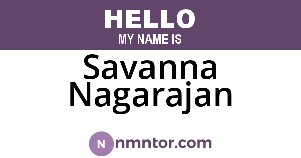 Savanna Nagarajan