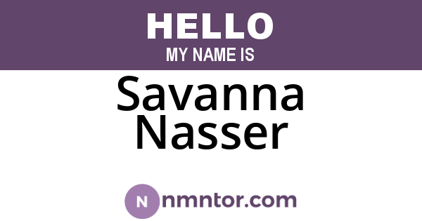 Savanna Nasser
