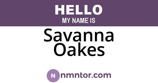 Savanna Oakes