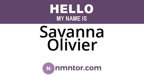 Savanna Olivier