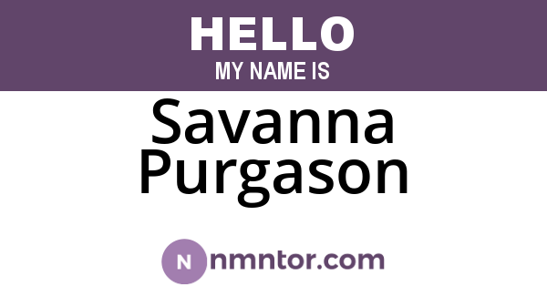 Savanna Purgason