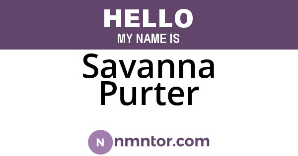 Savanna Purter