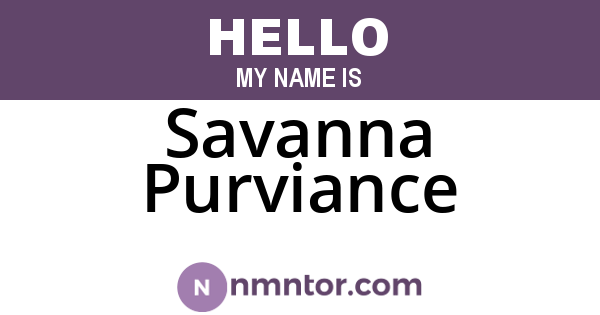Savanna Purviance