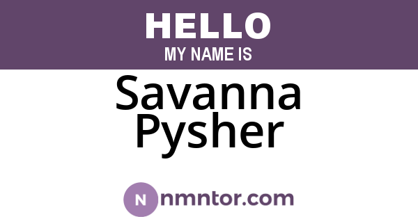 Savanna Pysher