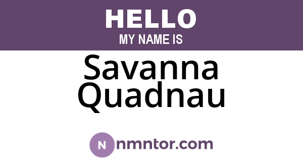 Savanna Quadnau