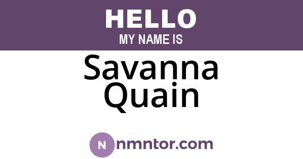 Savanna Quain