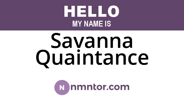 Savanna Quaintance