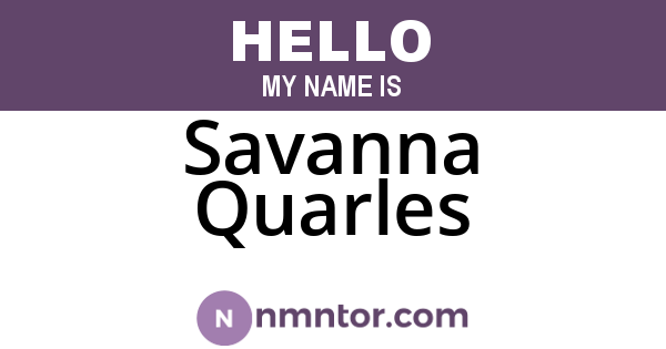 Savanna Quarles