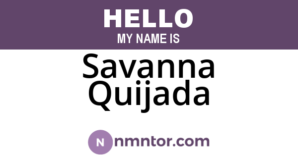 Savanna Quijada