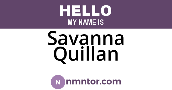 Savanna Quillan