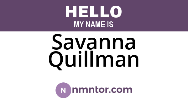 Savanna Quillman