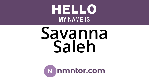 Savanna Saleh
