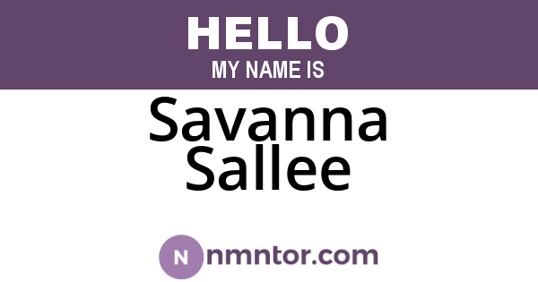 Savanna Sallee