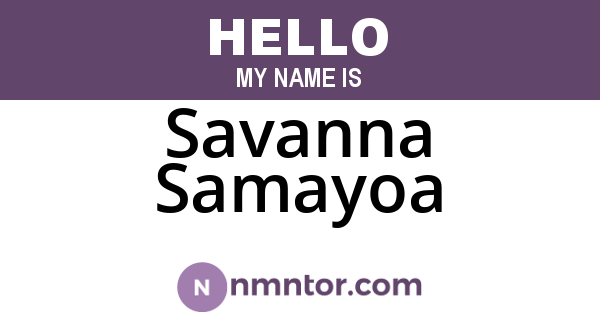 Savanna Samayoa