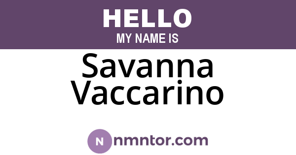 Savanna Vaccarino