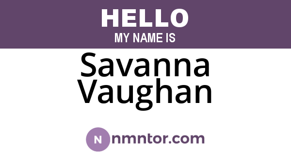 Savanna Vaughan