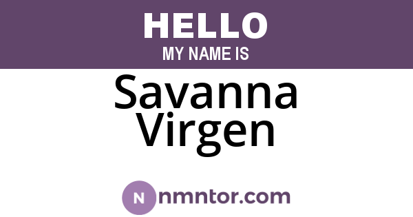 Savanna Virgen