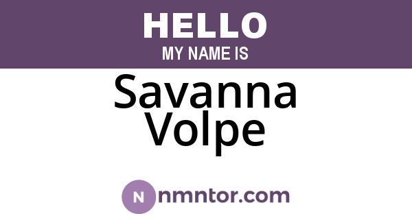 Savanna Volpe