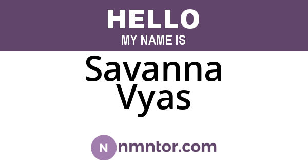 Savanna Vyas
