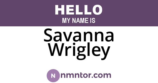 Savanna Wrigley