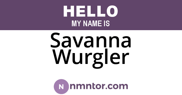 Savanna Wurgler