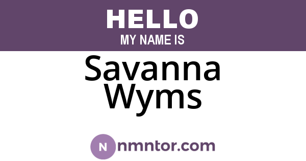 Savanna Wyms