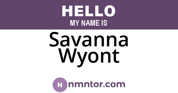Savanna Wyont