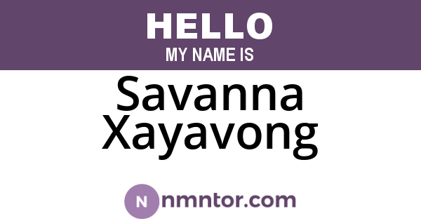 Savanna Xayavong