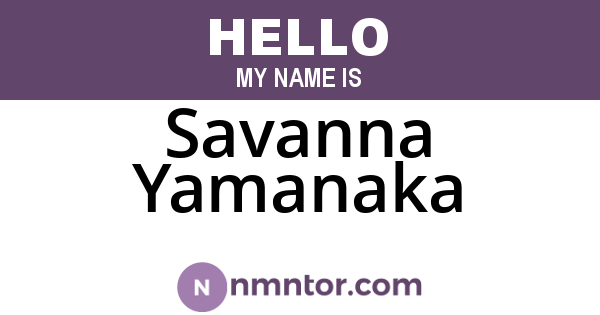 Savanna Yamanaka