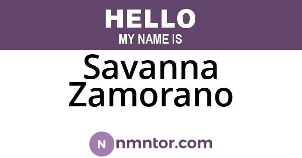 Savanna Zamorano
