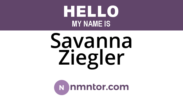 Savanna Ziegler