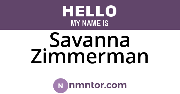 Savanna Zimmerman