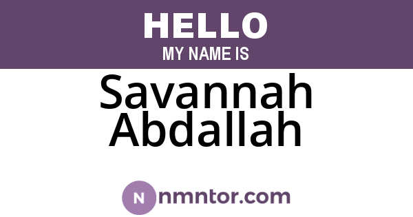 Savannah Abdallah