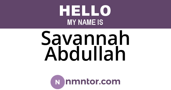 Savannah Abdullah