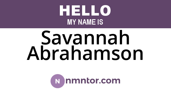 Savannah Abrahamson