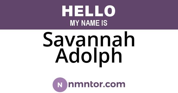 Savannah Adolph