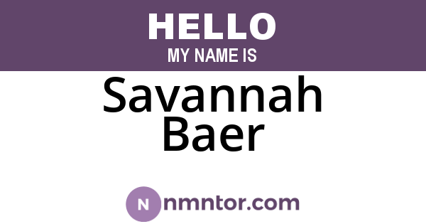 Savannah Baer