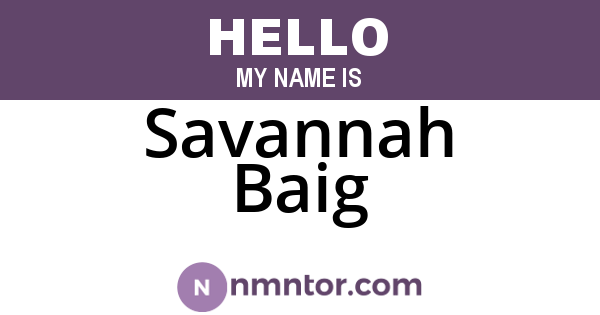 Savannah Baig