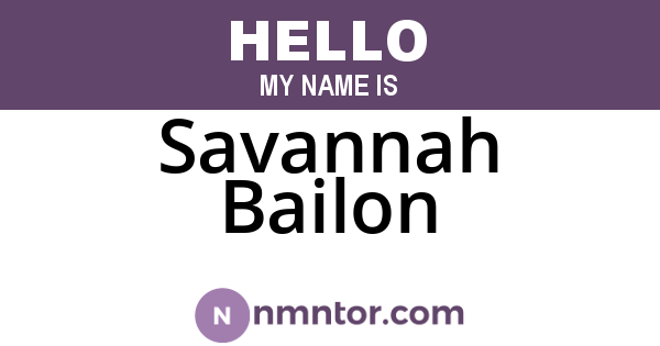 Savannah Bailon