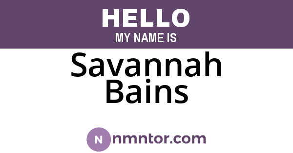 Savannah Bains