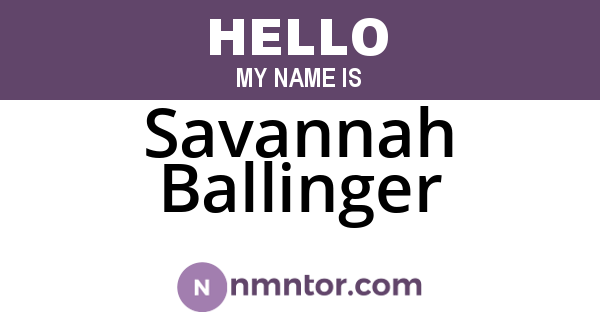 Savannah Ballinger