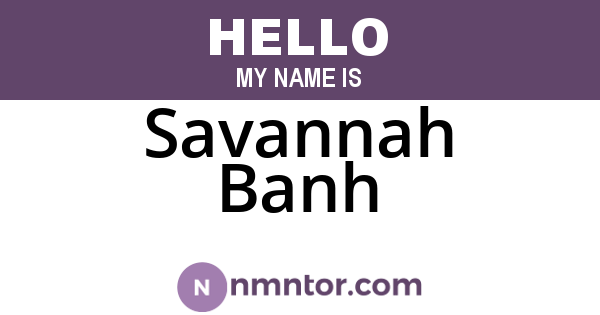 Savannah Banh