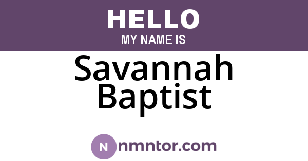 Savannah Baptist