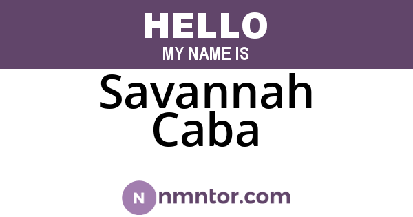 Savannah Caba