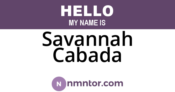 Savannah Cabada