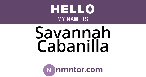 Savannah Cabanilla